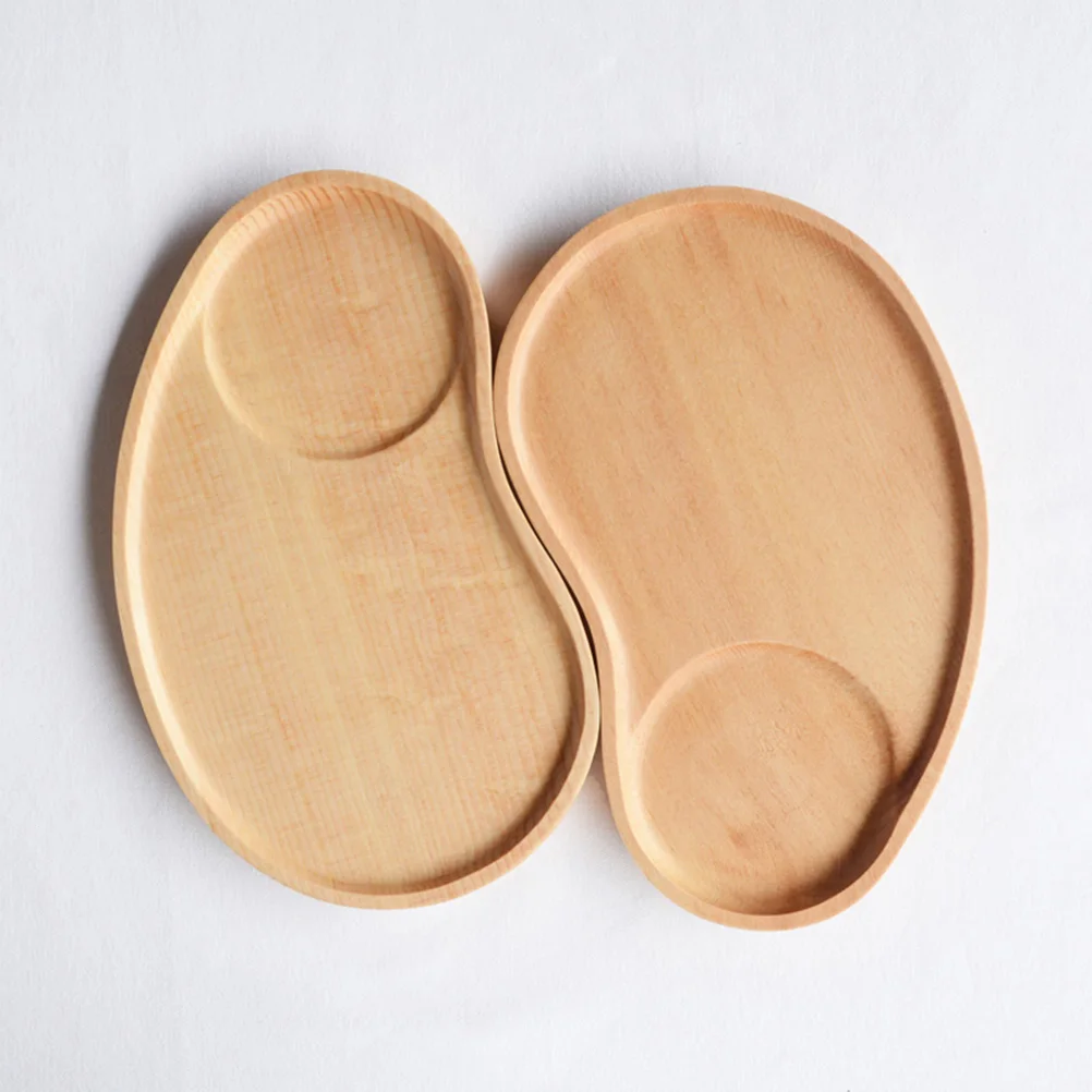 

Irregular Solid Wooden Cake Dishes Natural Oak Wood Plates Breakfast Bread Plate Dessert Serving Tray Fruit Cheese