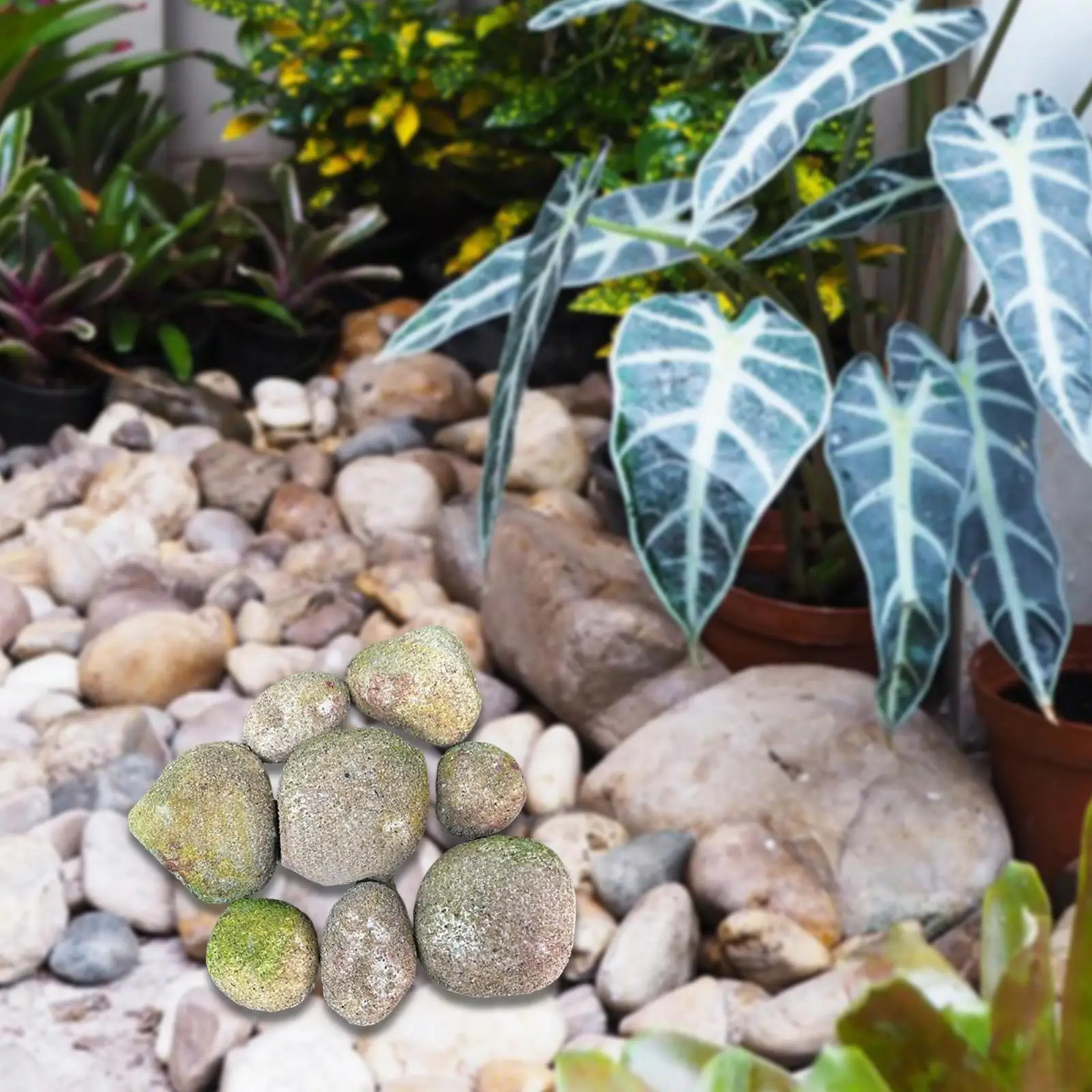 8Pcs Artificial Rocks Realistic Lightweight Versatile Miniature for Home Landscaping Floral Arrangements Supermarket Backyard