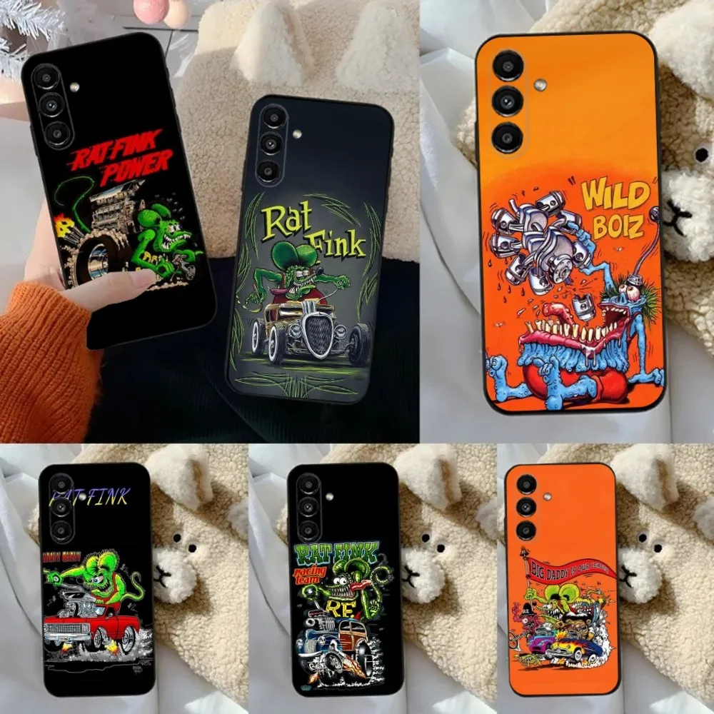 

Rat Fink Phone Case For Samsung S24,23,22,30,21,10,9,Ultra,Plus,Lite,FE,5G Black Soft Case