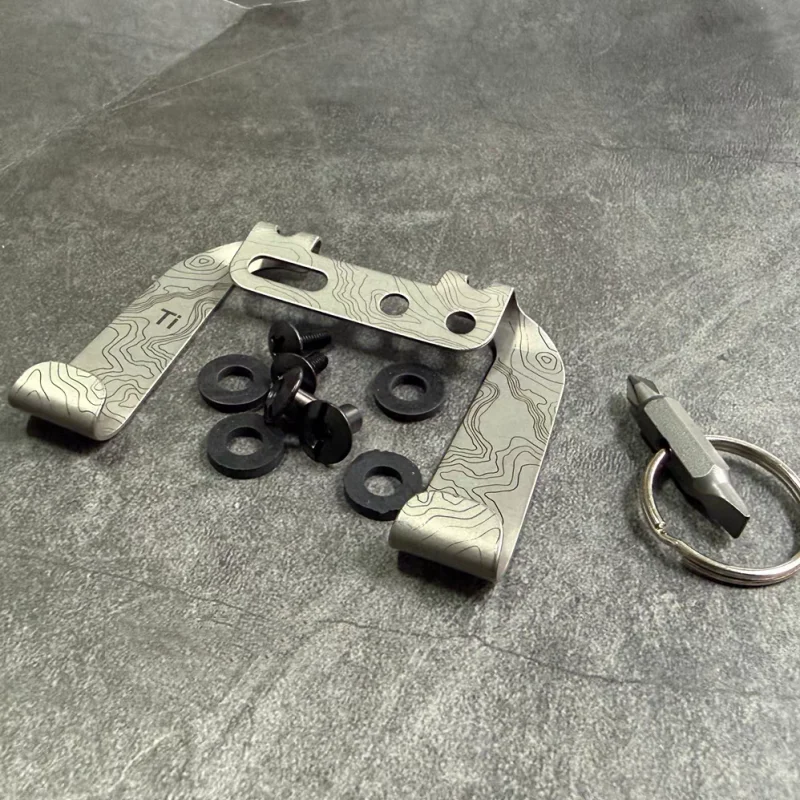 

Titanium Alloy Double-Sided Clip, Large Opening Edc Horizontal Back Clip, Outdoor Portable