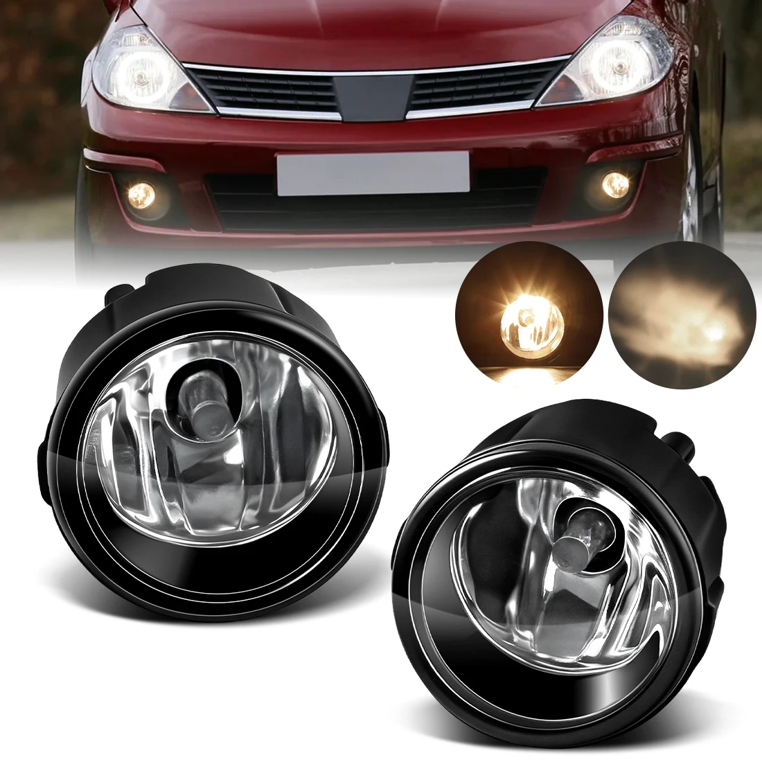 

Fog Lamp Assembly For Nissan X-Trail T31 Tiida Cube Juke Note Rogue Versa Murano Quest Patrol 3 Front Foglight Driving Light 12V