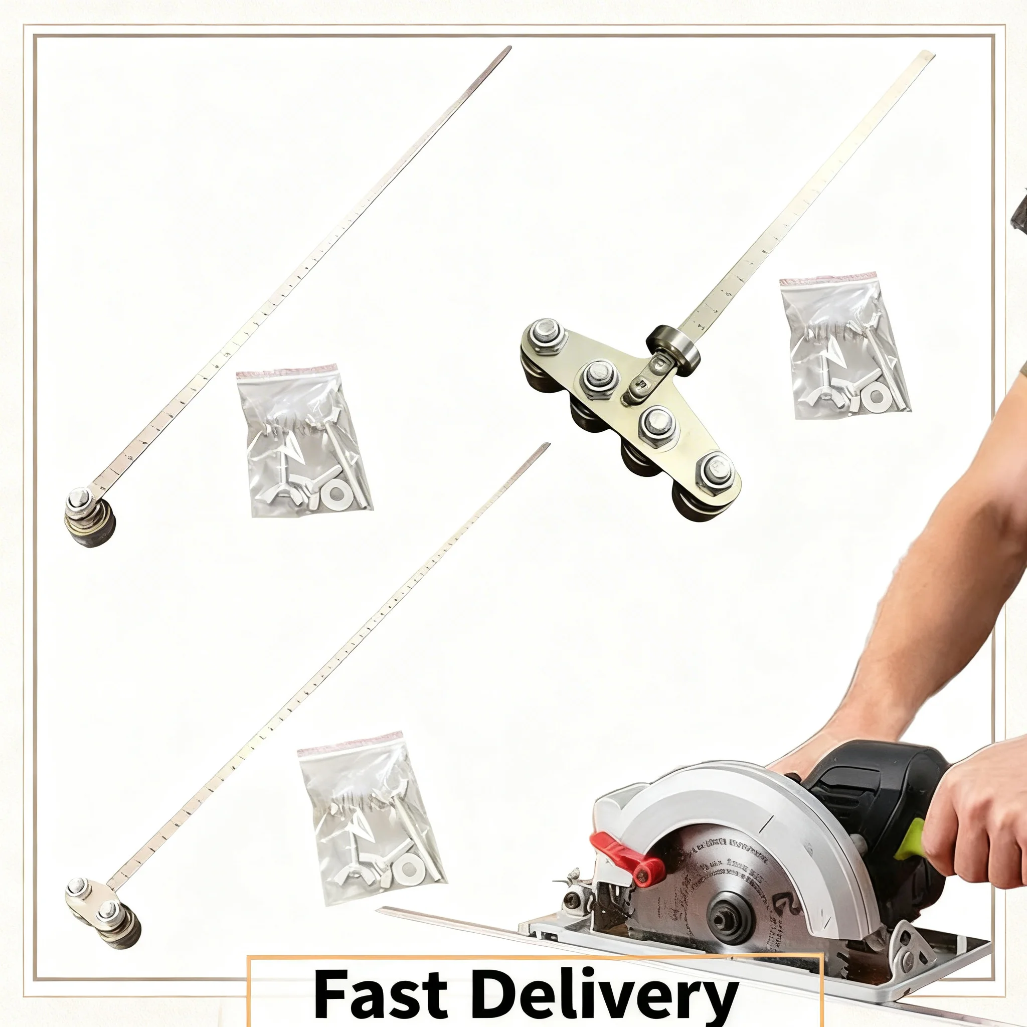 Upgrade Single/Double/Inline Bearing Circular Saw Guide Ruler Electric Saw Positioning Caliper Multi-Purpose Woodworking Tool