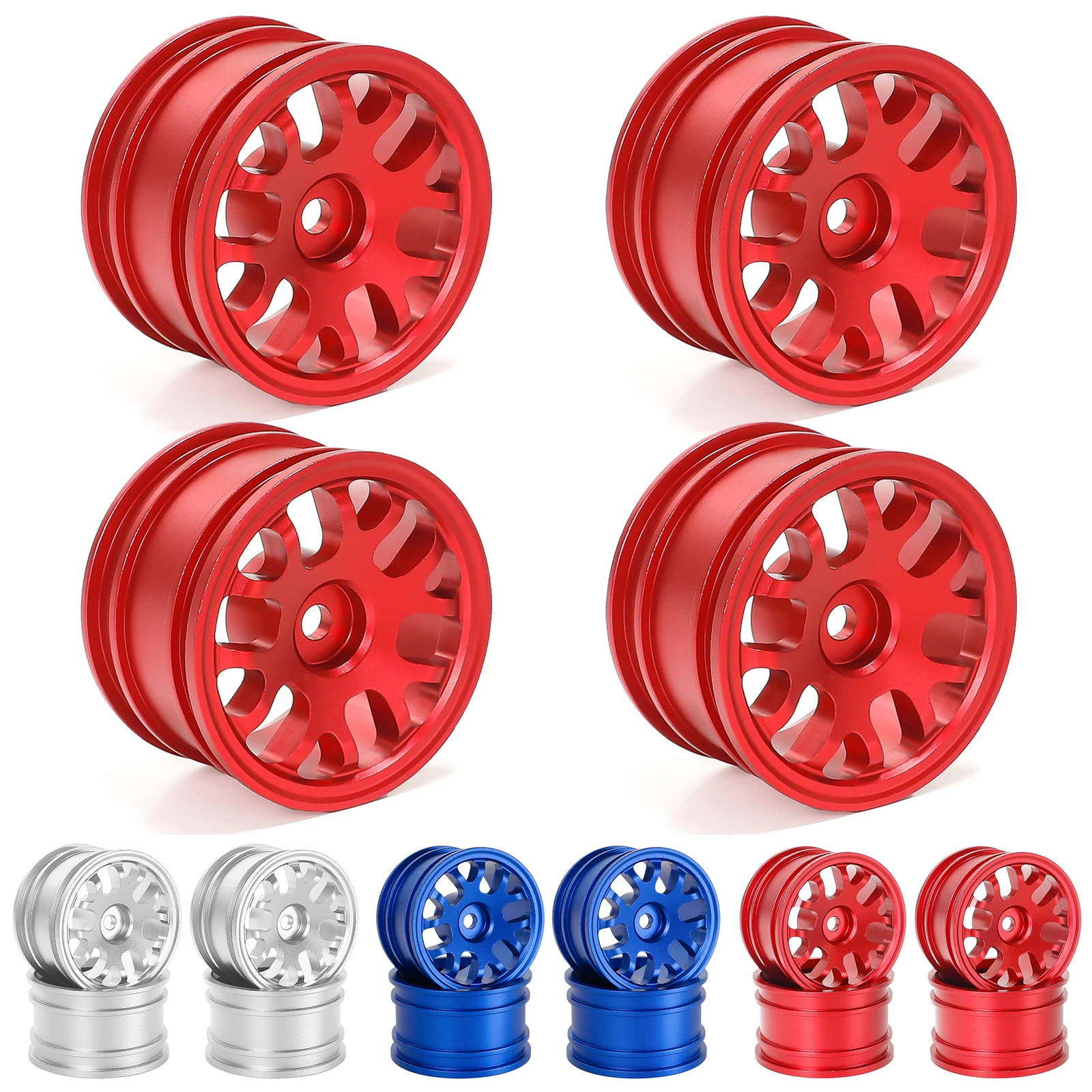 RC 4pcs 42mm 1/10 RC On-Road Drift Racing Car Metal Wheel Rim Wheel Hubs for Tamiya M03 M04 M05 M06 M07 MB-01 XM-01 Upgrade Part