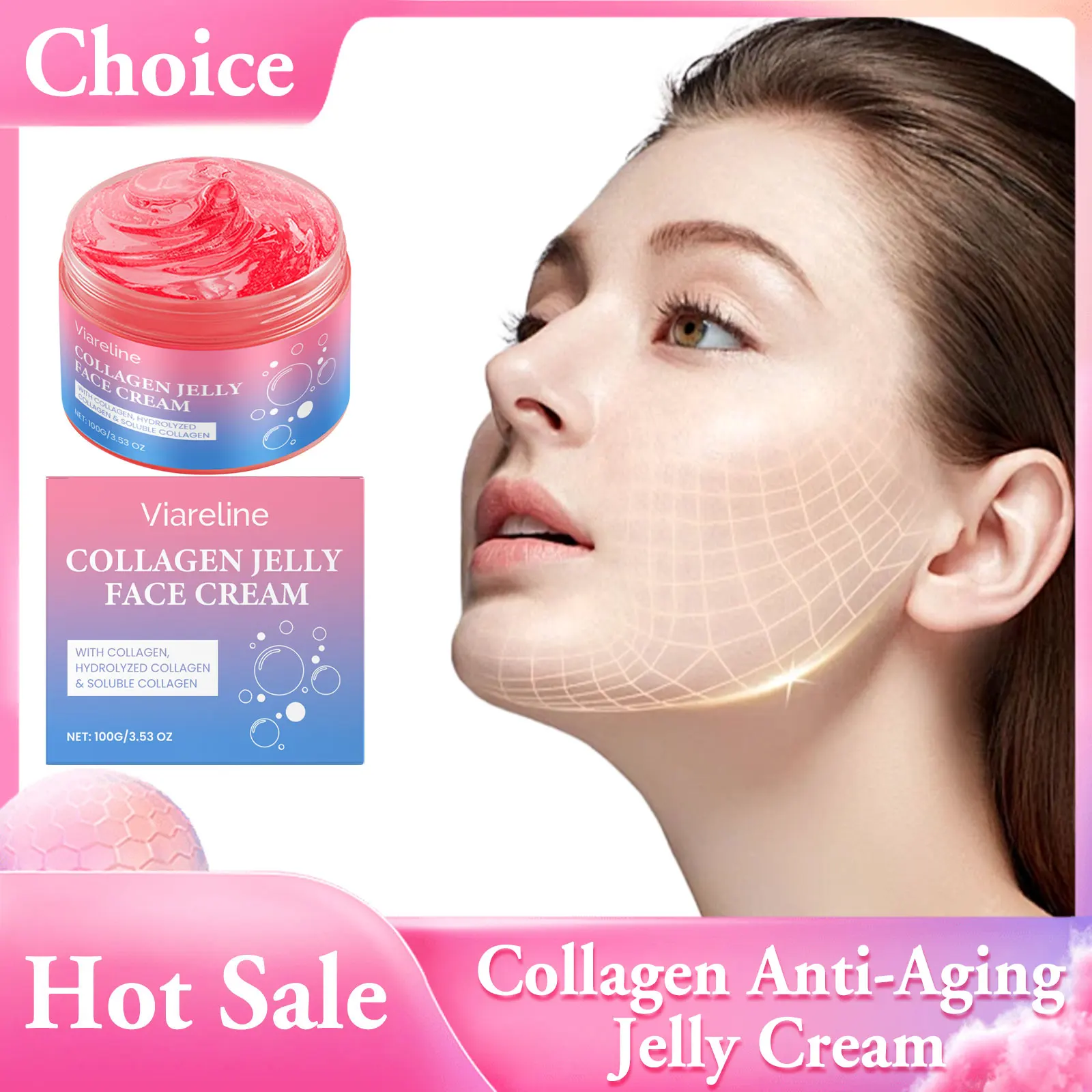 

Collagen Anti-Aging Jelly Cream Enhance Skin Elasticity Reduce Fine Line Firming Skin Remove Dark Spot Brighten Moisturize Cream