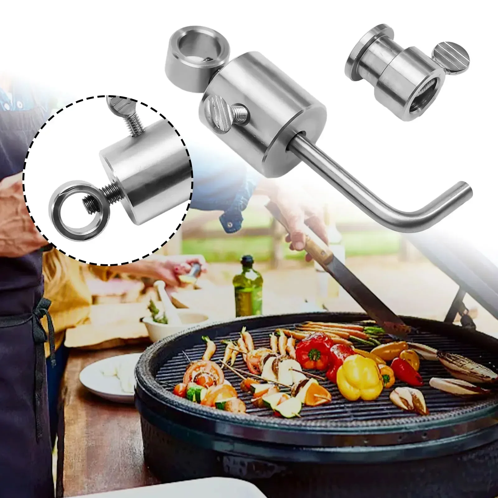 Brand New Weight Balancer BBQ Oven BBQ Rod Balance Skewer Limiter Rotisserie Roast Chicken Set Stainless Steel