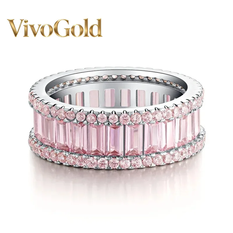 VivoGold  Luxury Solid Platinum PT950  Women's Pink Diamond Rings High-grade Ins-style Simple Moissanite Diamond Ring