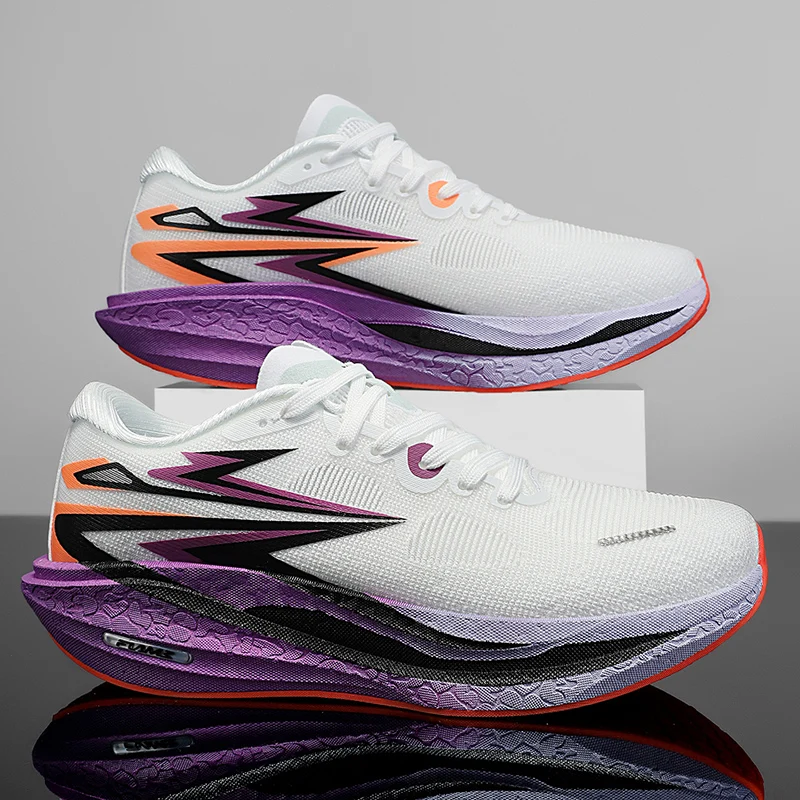 Men Running Shoes New Carbon Board Marathon Sports Shoes Breathable Lightweight Trend Women's  Athletic Sneakers view 5