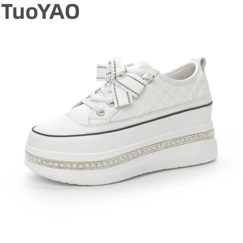 

5cm Synthetic Leather Platform Breathable Pumps Spring Autumn Bling Chunky Heels Mary Jane Lace Up Sandals Shoes