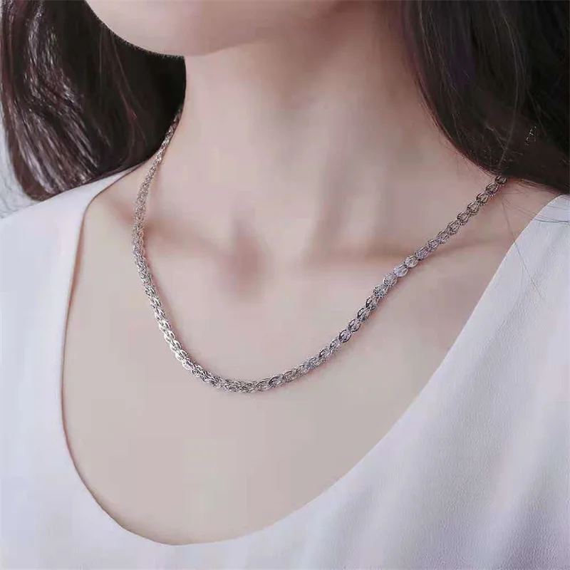 

Women's 999 Pure Silver Phoenix Tail Necklace - Fashion Minimalist Choker, Dainty Collarbone Chain, Gift Accessory