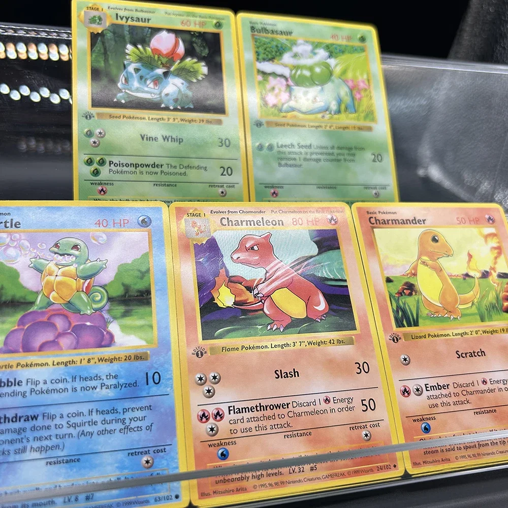 

Набор коллекционных карточек PTCG TCG с героями мультфильмов «сделай сам», 1999 г. # 44/102 Bulbasaur Ivysaur Squirtle Charmeleon Charmander карты подарки