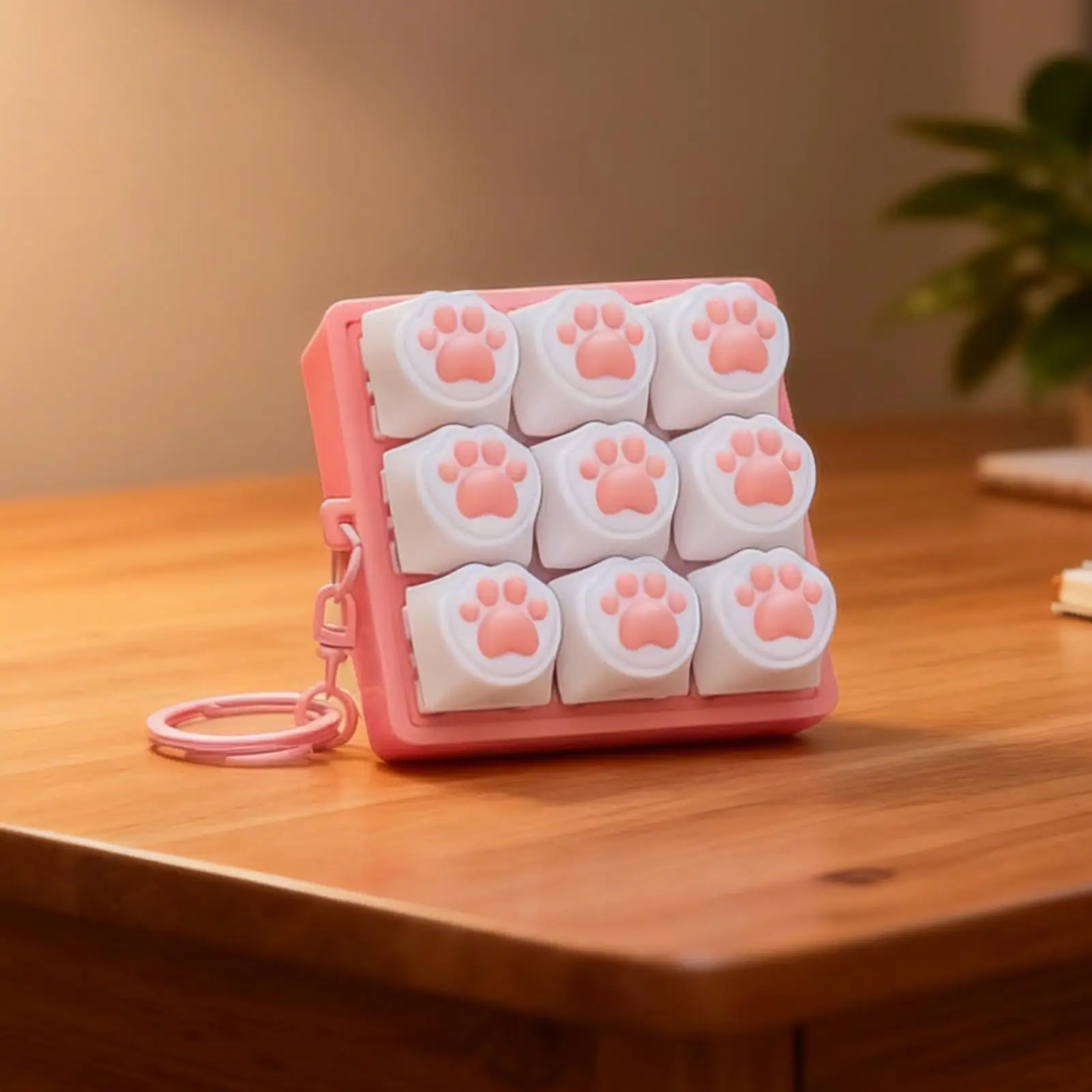 Teclado Fidget Toy 4/9 teclas teclado Fidget llavero antiestrés teclado botón yema del dedo tapas colgantes juguetes para aliviar el estrés