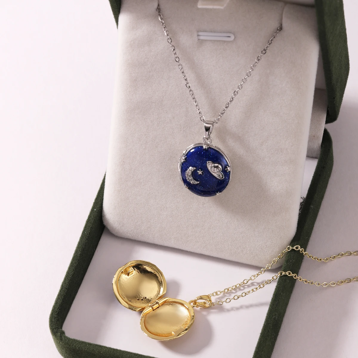 Vintage Emaille Herz Foto-Medaillon Anhänger Halskette für Frauen Minimalistischer Luxuriöser Nicht-Verblassender Edelstahl Schmuck Accessoire – Detail 18