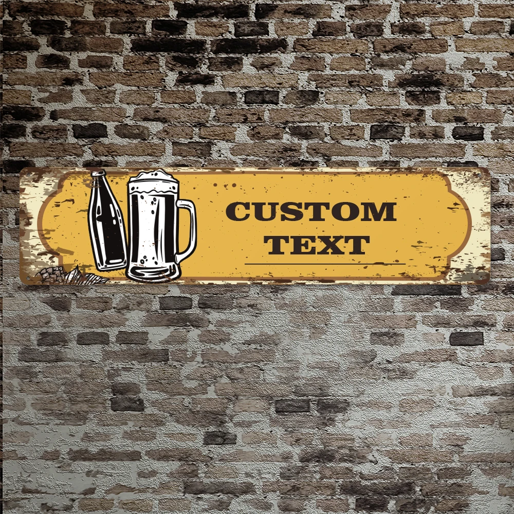 

1 pc delicious beer or drinking Personalized Text Tin Painting Metal Poster For Bar or restaurant Decor