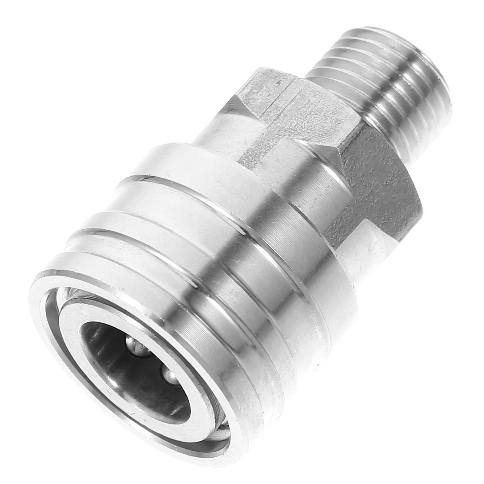 Garden Hose Fitting 5000psi Stainless Steel Female Connector Double Pressurewasher Adapter 1/4 Thread Spray