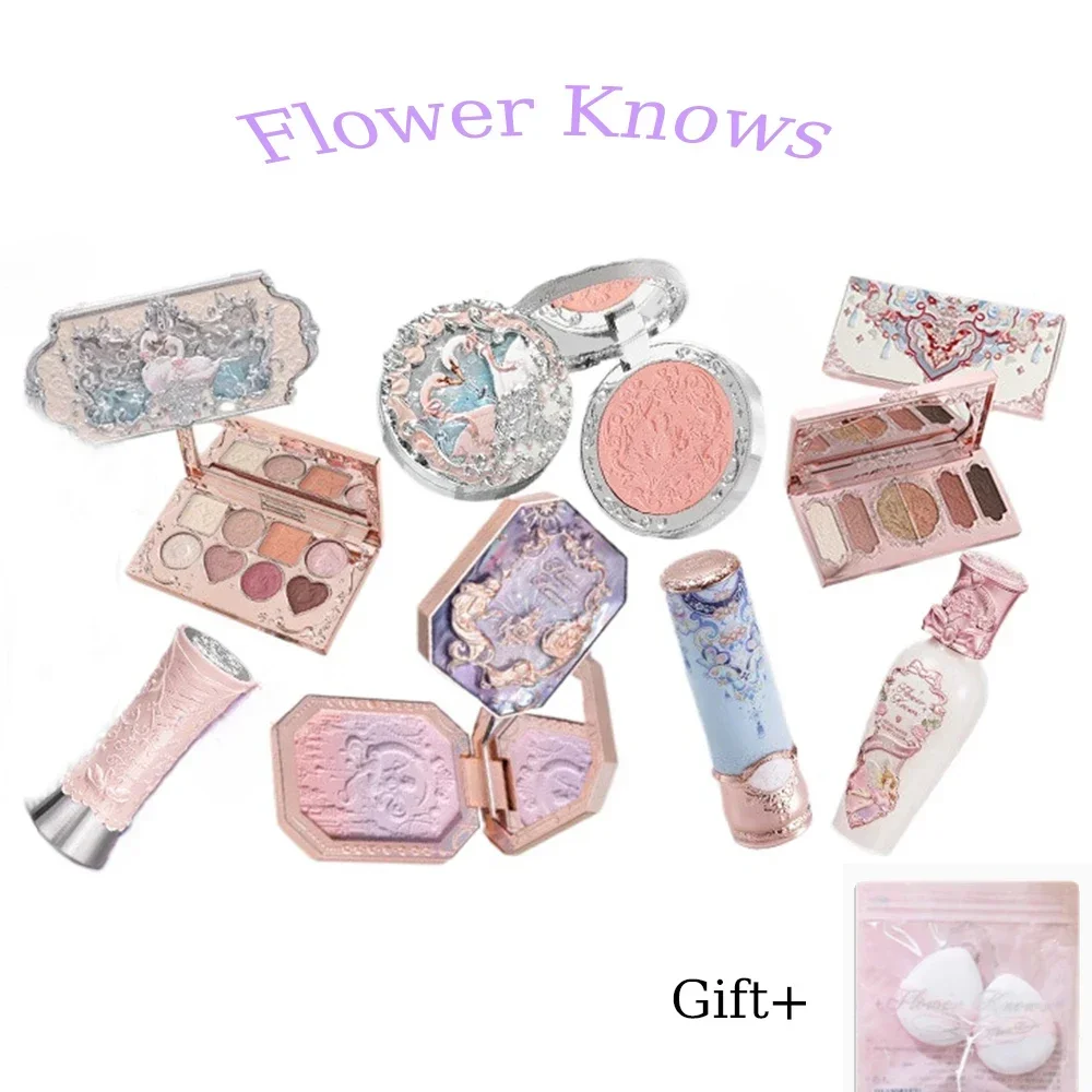 Flower Knows Butterfly Cloud Shoulder Makeup Set Gift Box Cosmetics Lipstick Lip Blush Free Powder Puff