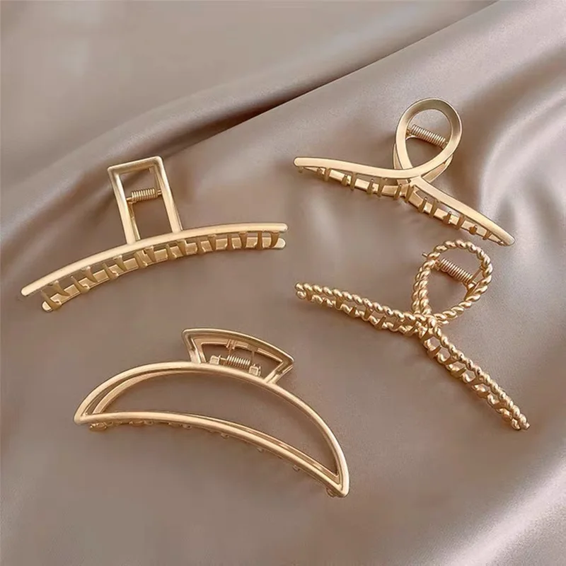 

Hot sale cheap fashion gold shark clips women metal large hair claws clips