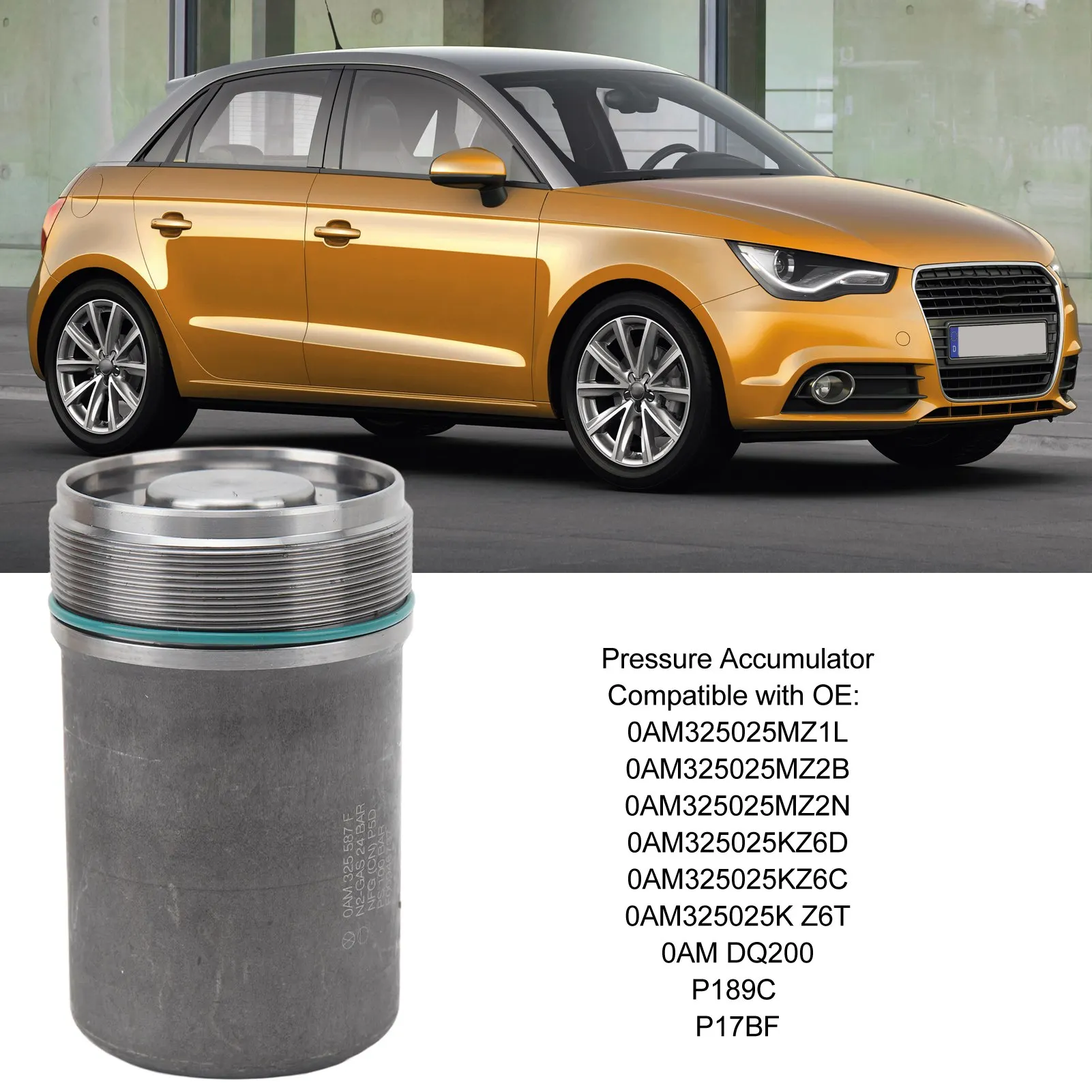 ตัวสะสมแรงดัน 0AM 325 025K Z6T ตัวสะสมแรงดันอะลูมิเนียมอัลลอยด์ 0AM DQ200 สำหรับเปลี่ยนในเกียร์ 7 สปีดของรถยนต์ Seat