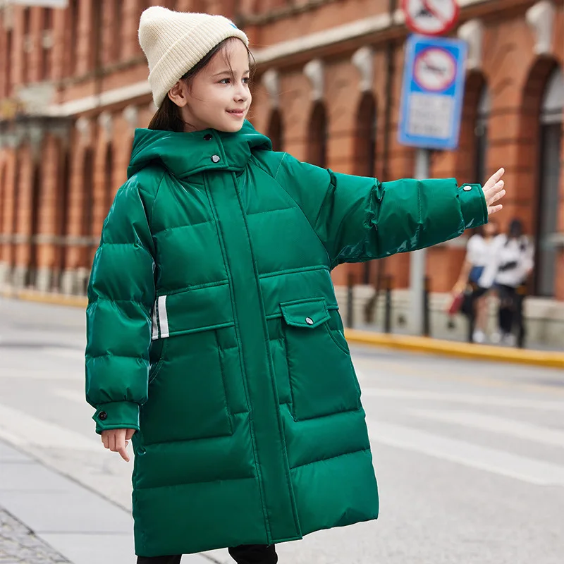 

2023 Winter children's new fashion down jacket Royal blue hooded duck down coat for boys Girls' pink warm thick winter clothing