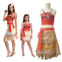Moana 2 Ocean Adventure Cosplay Dress Adult Kid Princess Vaiana Clothes Toddler Carnival Fancy Hawaii Beach Frock Off Shoulder