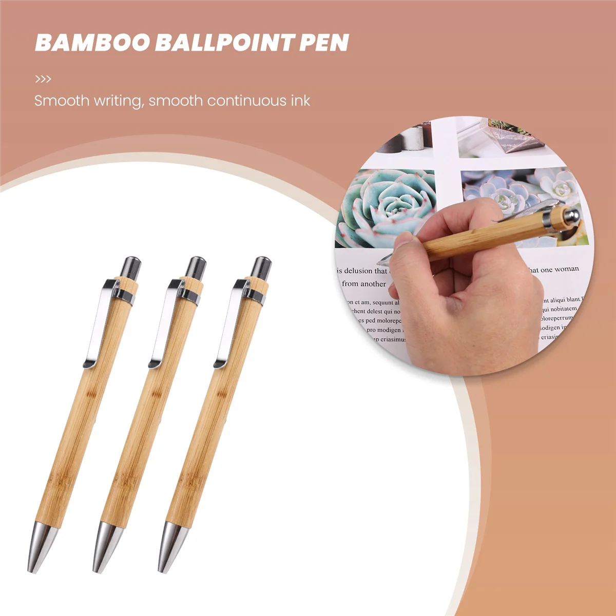 50Pcs/Lot Bamboo Ballpoint Pen Stylus Contact Pen Office & School Supplies Pens & Writing Supplies Gifts with Blue Ink