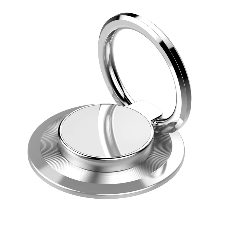 Stainless Steel Car Phone Ring Holder 360° Rotatable Finger Ring Stand Magnetic Car Mount Universal Mobile Phone Back Sticker