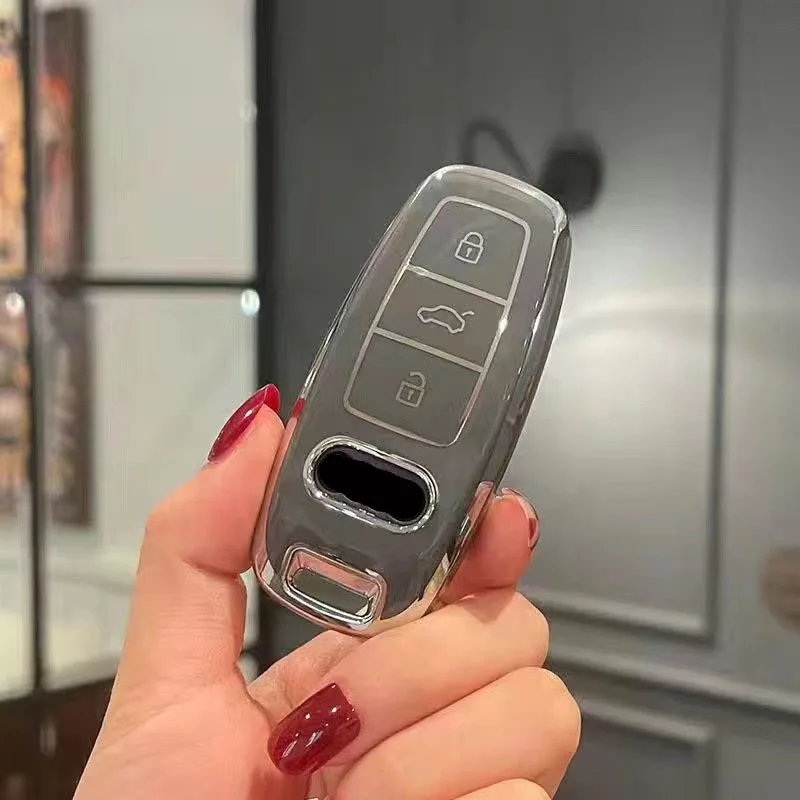 For Audi A3 B9 A6 C8 A7 S7 A8 D5 S8 Q5 Q7 Q8 SQ8 TT E-tron RS6 RS7 TPU Car Remote Key Case Cover Protector Shell Accessories
