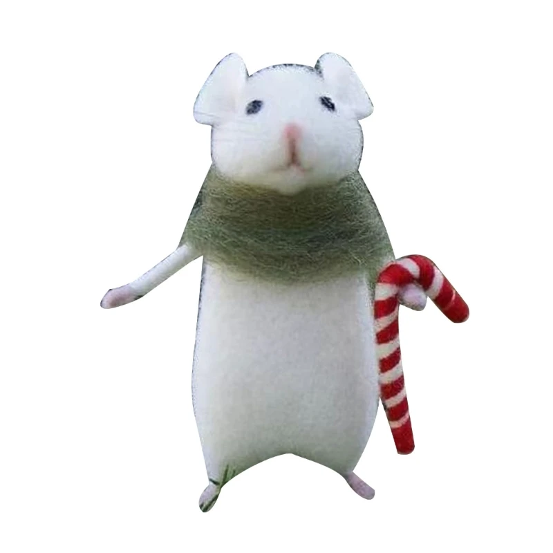 Handmade Felt Mouse Halloween Ornament with Pumpkins Needle Felting Figurine