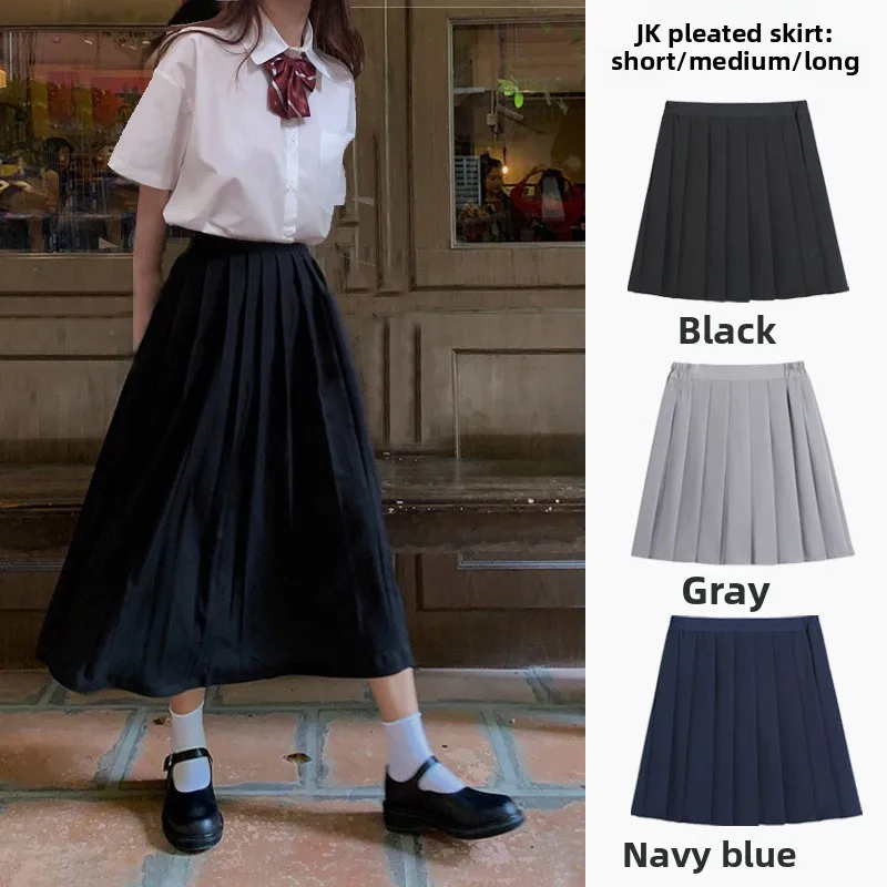 Graduation Girl's  Skirt Set JK Uniform Plaid Short Skirt High School Student Semi-Body School Uniforms Summer Fashion