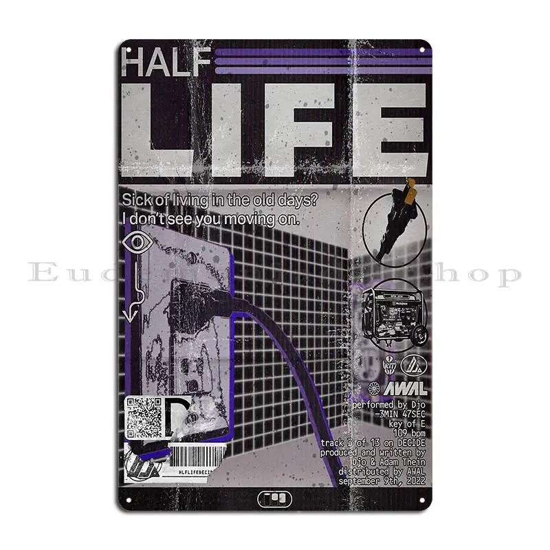 Decide Half Life Metal Sign Retro Decoration Wall Decor Designs Vintage Tin Sign Poster