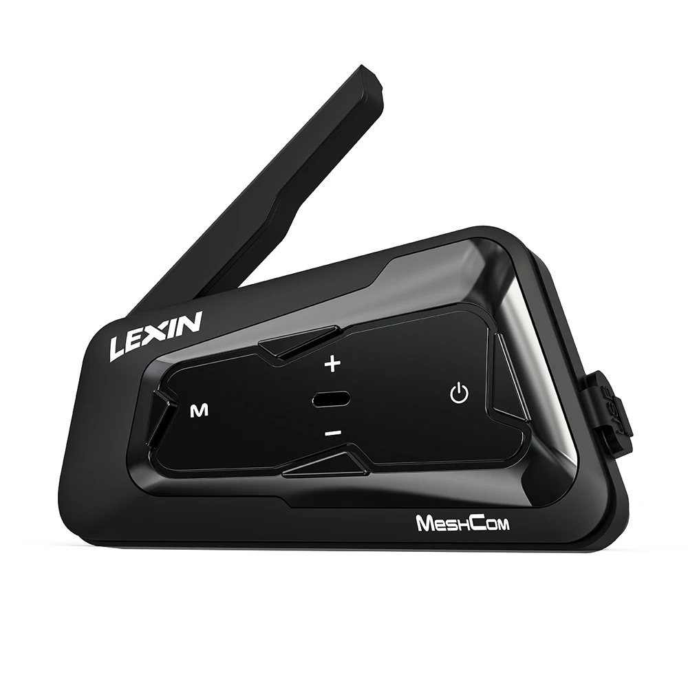 Lexin-Meshcom Motorrad Mesh & Bluetooth Headset Gegensprechanlage, mit Mesh-Kommunikation system, parallele Audio-Gegensprechanlage, 24 Fahrer