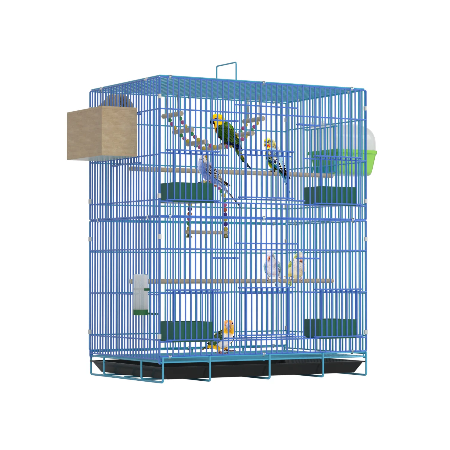 Bird cage household bird villa budgie parrot heightened folding metal cage easy to carry and store
