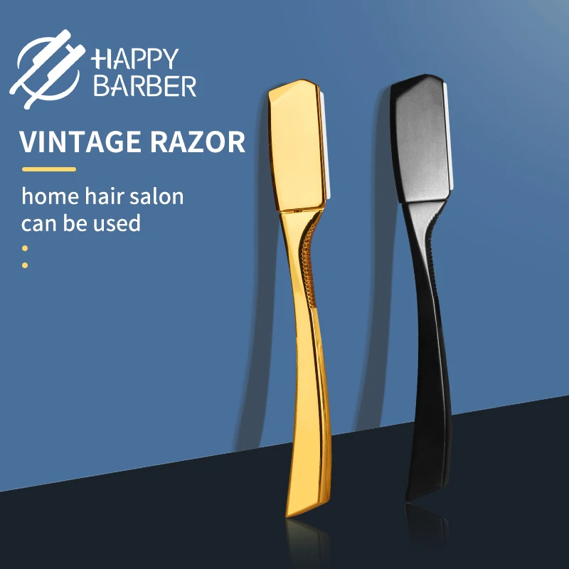 

Happy Barber Razor For Haircut Zinc Alloy Hairdresser Professional Manual Shaver Straight Edge Men Shaving Tools Shave Beard Cut