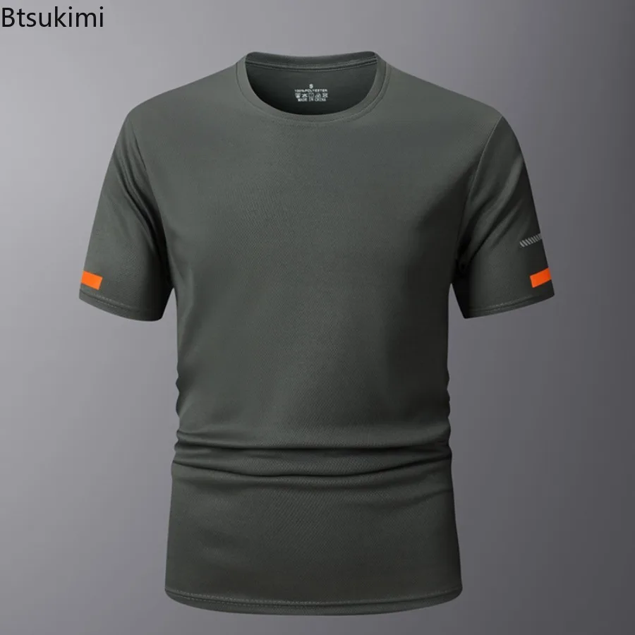 

2025 Man Short Sleeve Tee Men'S Summer Outdoor Sports T-Shirt Thin Training Short-Sleeved Casual Quick-Drying Fitness T Shirt