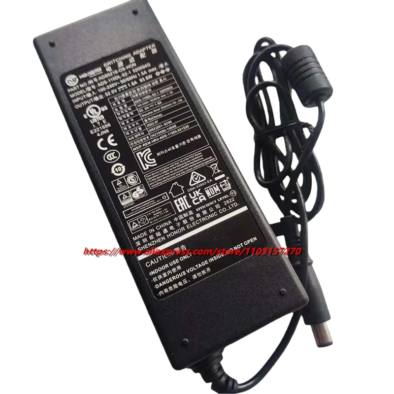 Genuine Hoioto ADS5218-OS-HON ADS-110DL-52-1 520094G 52V 1.8A AC Adapter Power Charger for Dahua Uniview NETWORK VIDEO RECORDER