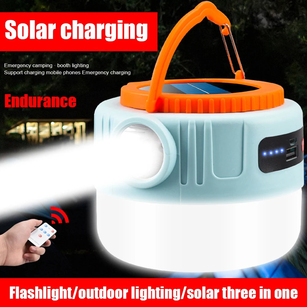 

Solar LED Camping Light USB Rechargeable Bulb for Outdoor Tent Lamp Portable Lanterns Emergency Lights for BBQ Hiking Fishing