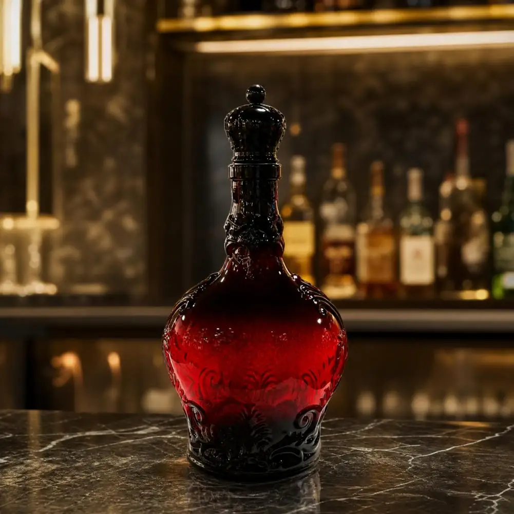 Tapón de vino en forma de corona, decantador de whisky con forma de castillo, botella de vidrio, recipiente novedoso para licor, para bar en casa, degustación, para coleccionistas