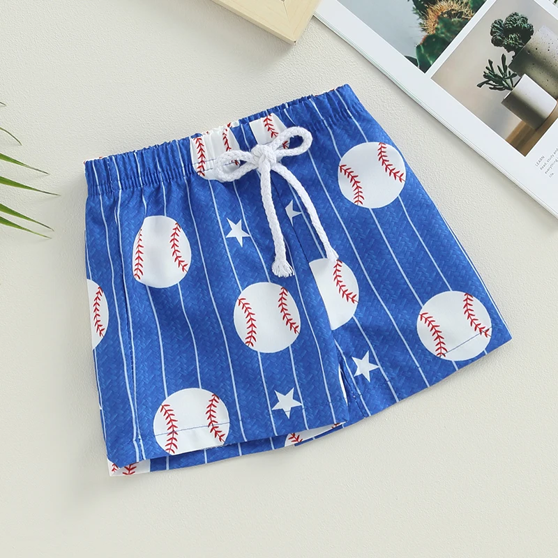 

Toddler Baby Boy Summer Shorts Baseball Print Shorts Elastic Waist Shorts Beach Board Shorts Beach Clothes