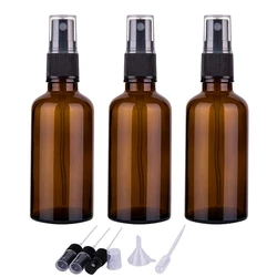 Botella de Perfume de vidrio ámbar, pulverizador atomizador, botellas rellenables de viaje, contenedores de aceite esencial, 1 piezas, 5ml-100ml