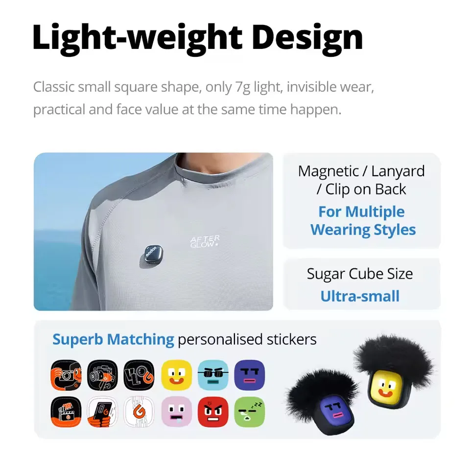 ميكروفون Godox Cube-OP3 2.4 جيجا هرتز لاسلكي 200 متر، ميكروفون منخفض الكمون لتقليل الضوضاء متوافق مع DJI Osmo Pocket 3