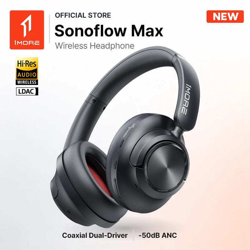 1More Sonoflow Max HQ60 Wireless Headphones, LDAC Noise Cancelling