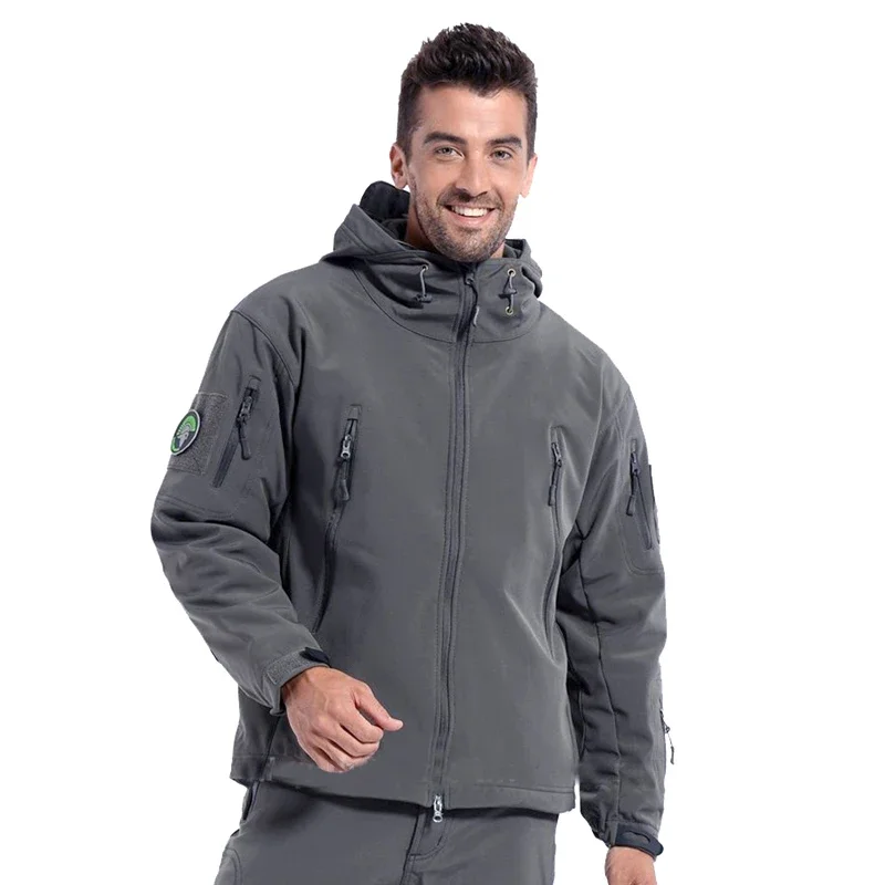 Chaqueta táctica militar con capucha de concha suave: abrigo militar impermeable y resistente al viento con forro polar y colores camuflaje