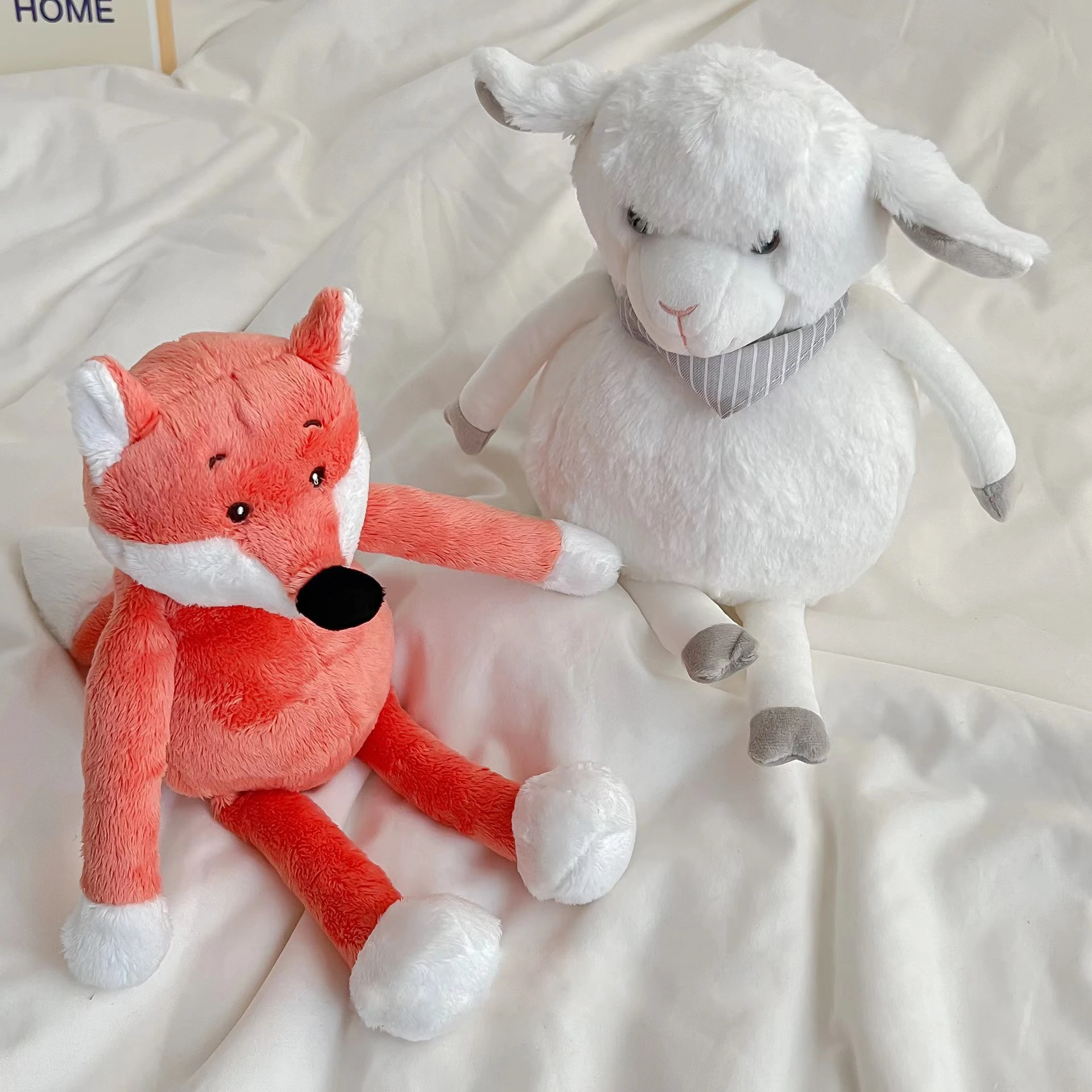 Simpatici animali del fumetto volpe pecora giocattoli di peluche decorazioni per la casa sonno del bambino accompagnare bambola morbida farcita regali di compleanno per bambini