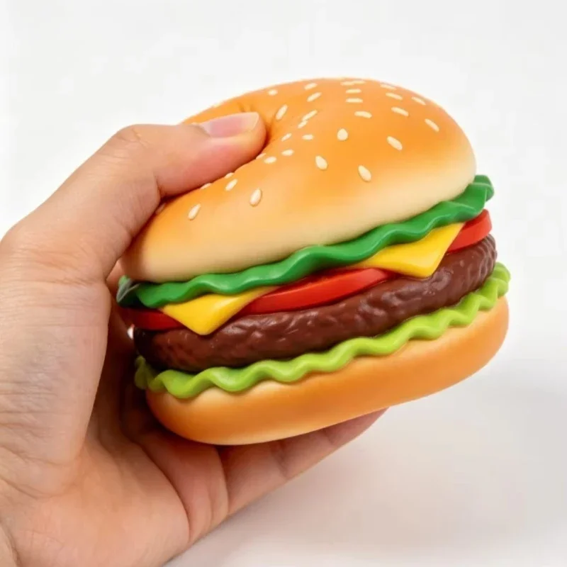 A New Product NeeDoh Hamburger Squeeze Blind Box Elastic Extrusion Decompression Pressure Release of Fidgety Toys