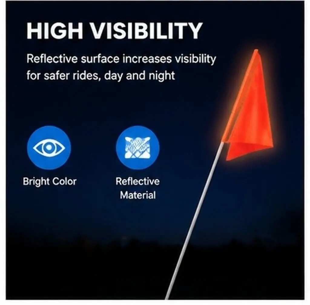 Bicycle Safety Flag 5Pcs Reflective Triangle Warning Pennants for Bike Trailer Scooter Outdoor Riding