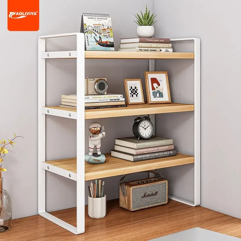 Aoliviya Desk Storage Rack Desktop Multi-Layer Organization Rack Simple Office Desk Small Shelf Iron Student Bookshelf