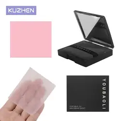 100 Sheets Portable Face Oil Absorbing Paper With Mirror Case Beauty Woman Facial Care Paper Absorbs Facial Fat Beauty