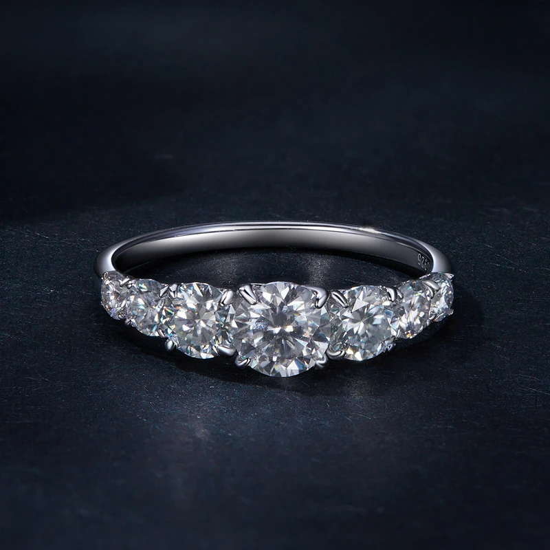 Anillo Éternité de 7 Moissanitas en Plata 925 | Dalesha - Imagen 3
