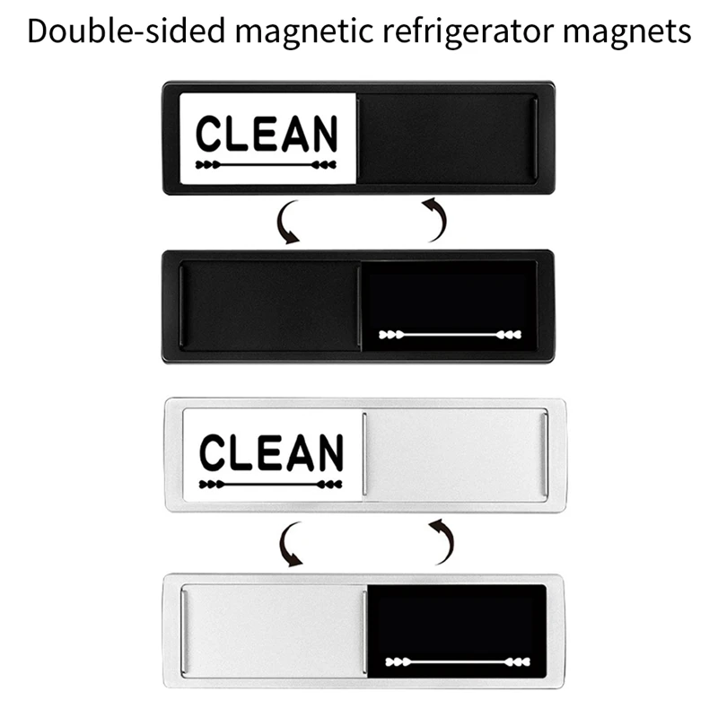 2 Piece Dishwasher Magnet Clean Dirty Sign Shutter As Shown ABS It Non-Scratching Dishes Clean Dirty Heart