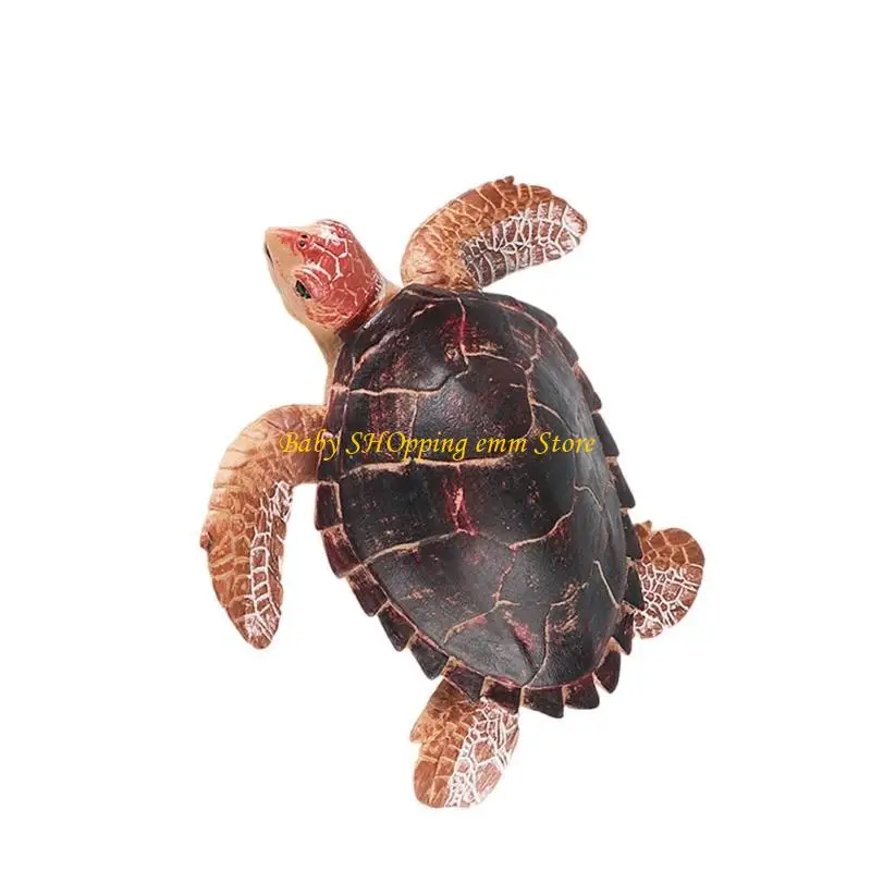 23GD Sea Creature Toy Hand Painted Turtles Figurine for Bath and Educational Fun