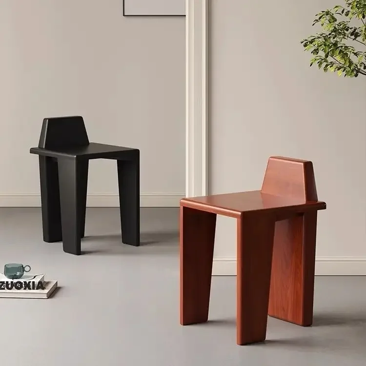 Solid Wood, Medieval, Simple, Stool, Dining Chair, Home, Chair, Back Chair, Makeup, Retro, Living Room